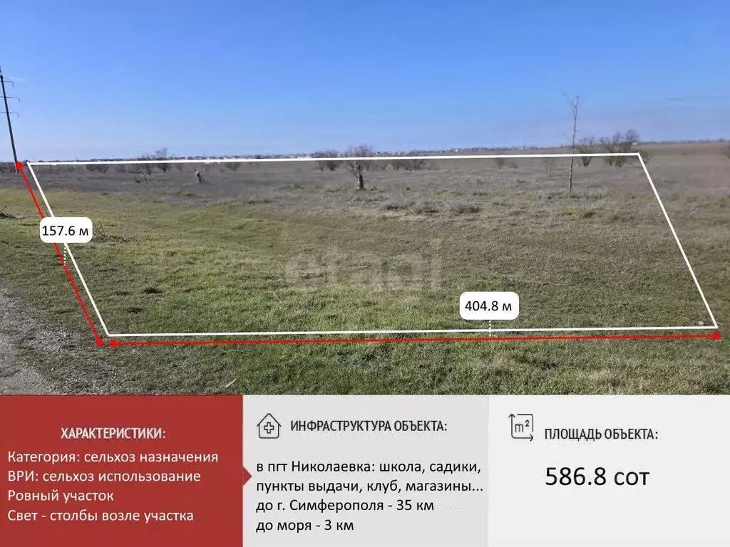 Участок в Крым, Симферопольский район, Николаевка пгт  (586.75 сот.) - Фото 1