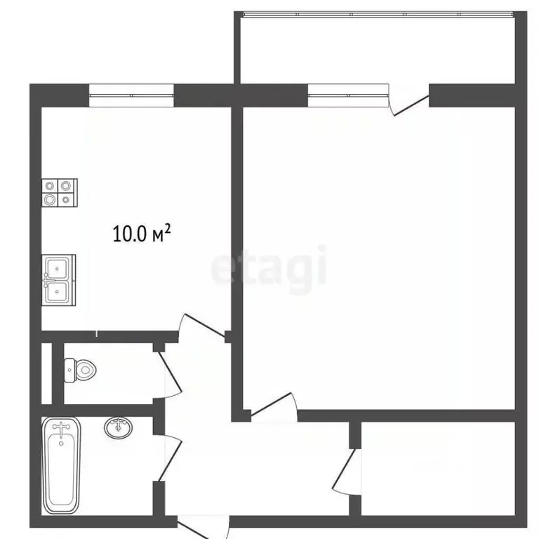 2-к кв. Краснодарский край, Анапа Астраханская ул., 86 (41.7 м) - Фото 2