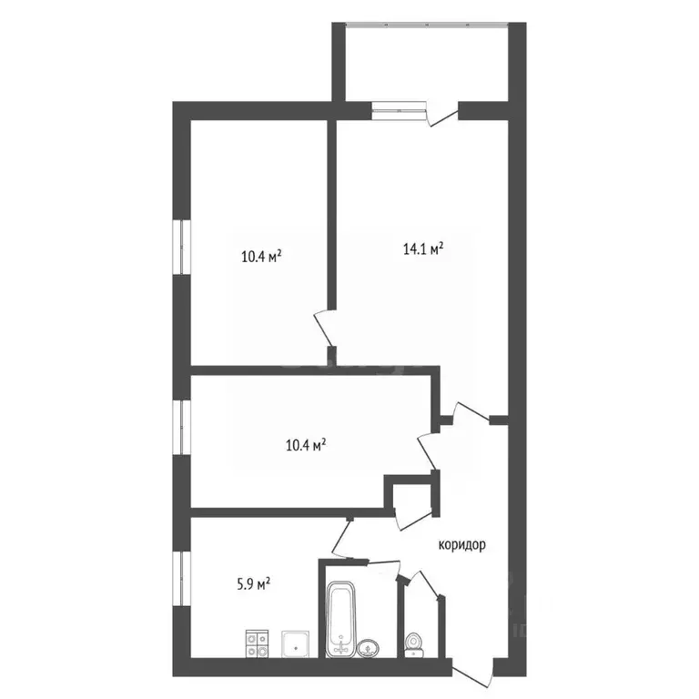 3-к кв. Воронежская область, Воронеж Волгоградская ул., 1к2 (52.3 м) - Фото 2