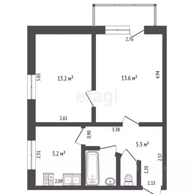2-к кв. Алтайский край, Новоалтайск Деповская ул., 23 (40.2 м) - Фото 2