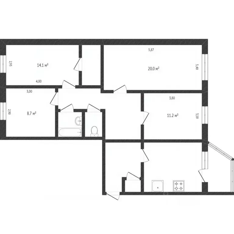 4-к кв. Ханты-Мансийский АО, Сургут ул. Мелик-Карамова, 25/2 (88.7 м) - Фото 1