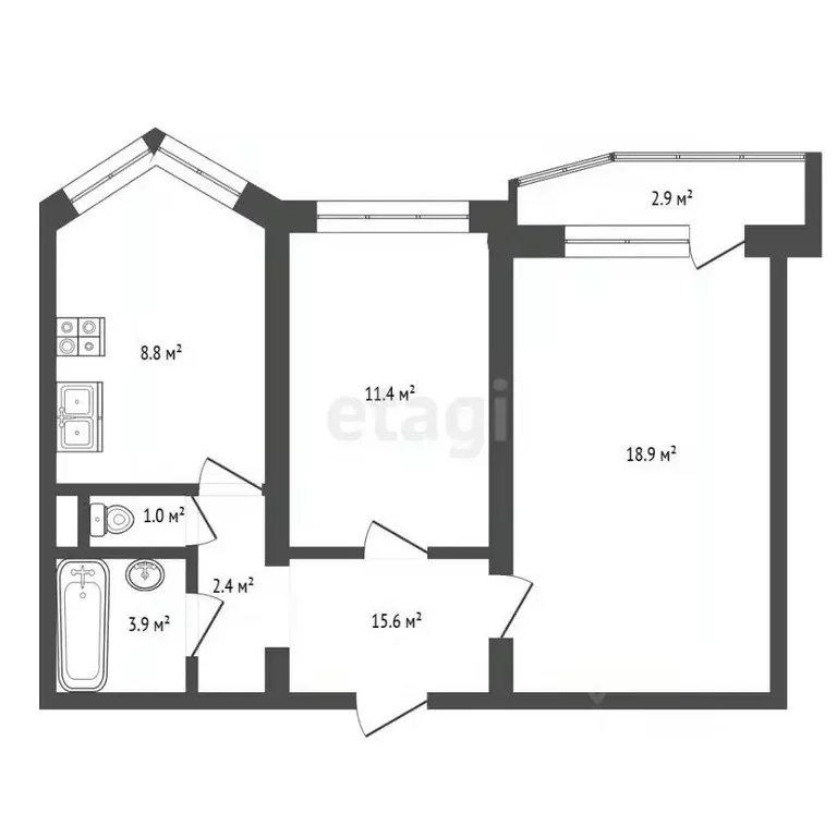 2-к кв. Московская область, Балашиха Балашихинское ш., 12 (52.0 м) - Фото 2