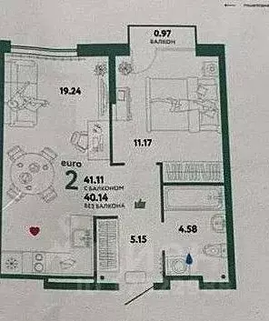 1-к кв. Тюменская область, Тюмень Харьковская ул., 72Б (41.0 м) - Фото 0