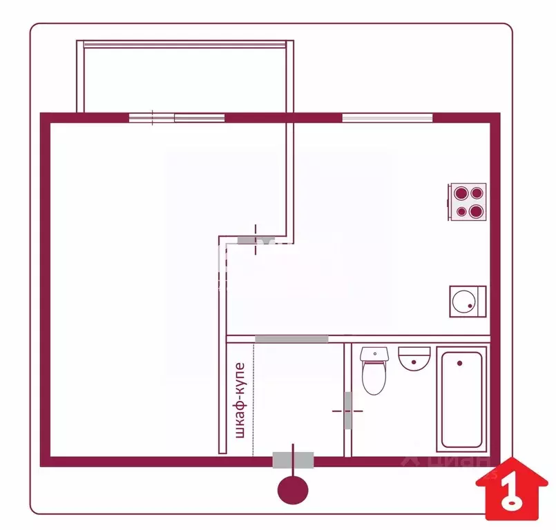 1-к кв. Омская область, Омск ул. Леонида Маслова, 9 (33.0 м) - Фото 2
