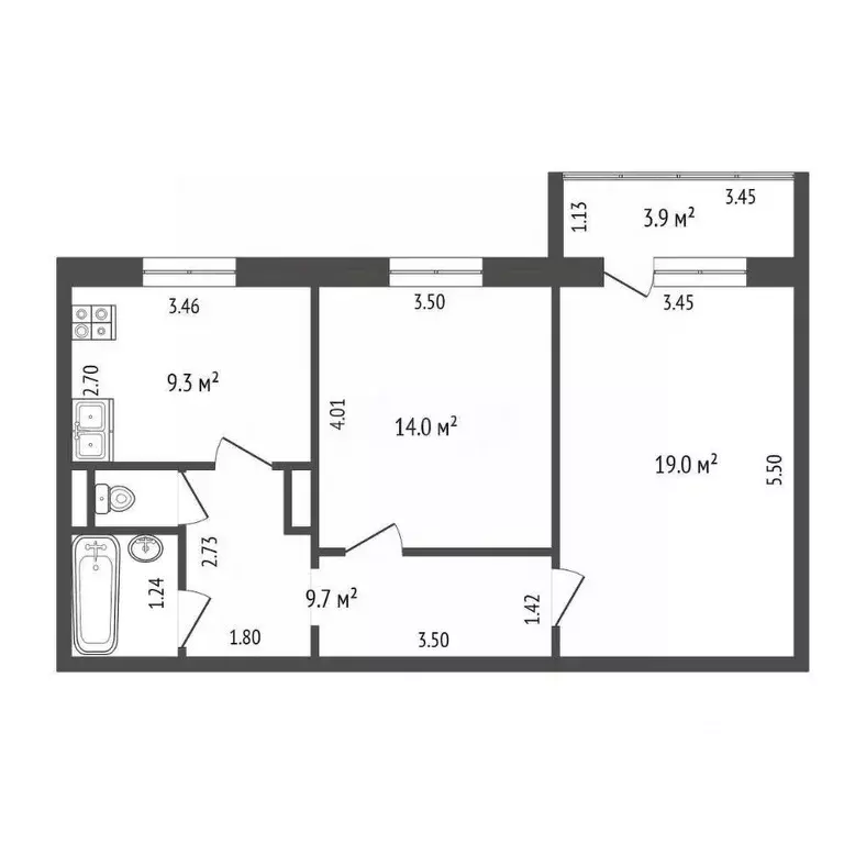 2-к кв. Омская область, Омск Солнечный мкр, ул. 3-я Любинская, 23 ... - Фото 1