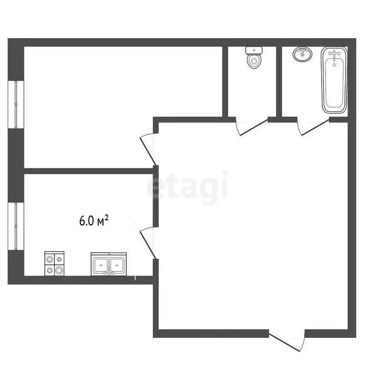 1-комнатная квартира: Томск, проспект Ленина, 173 (54 м) - Фото 1