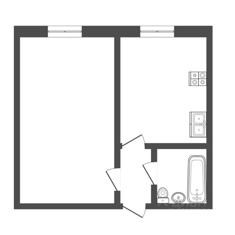 1-к кв. Тюменская область, Тюмень Олимпийская ул., 26 (31.0 м) - Фото 2