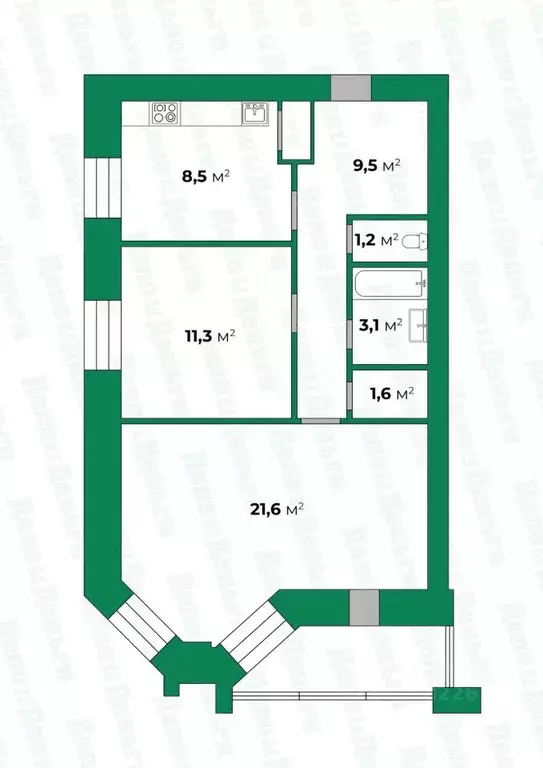 2-к кв. Кировская область, Киров ул. Ленина, 35 (57.4 м) - Фото 0