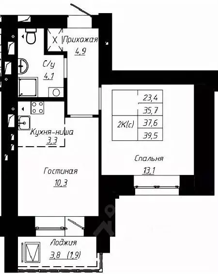 2-к кв. Алтайский край, Барнаул ул. Чернышевского, 189 (37.6 м) - Фото 0