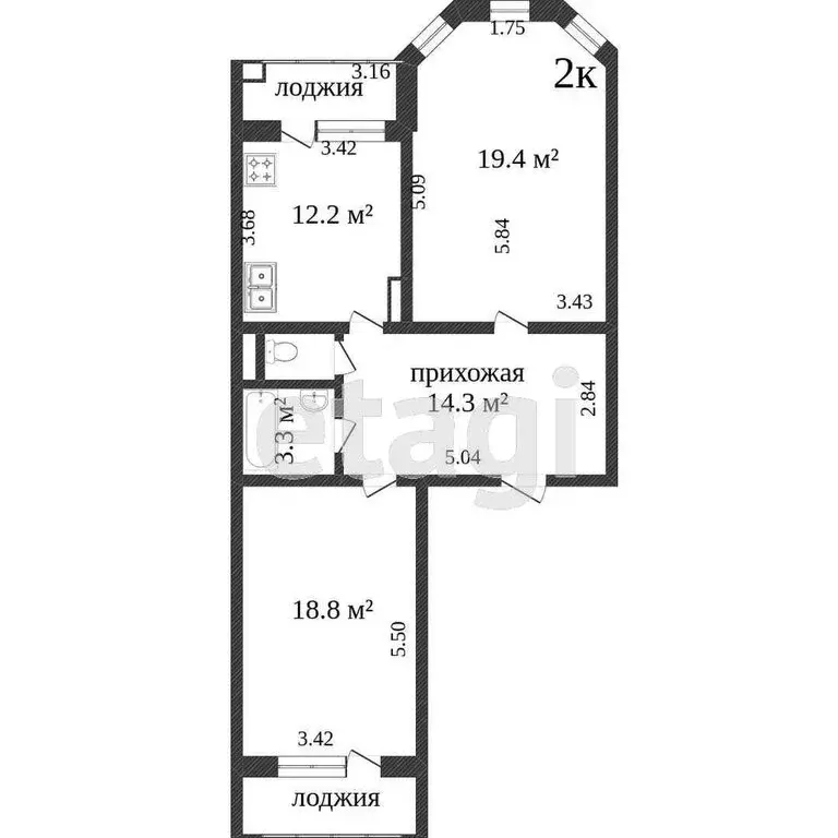 2-комнатная квартира: Воронеж, улица 121-й Стрелковой Дивизии, 11Б ... - Фото 1