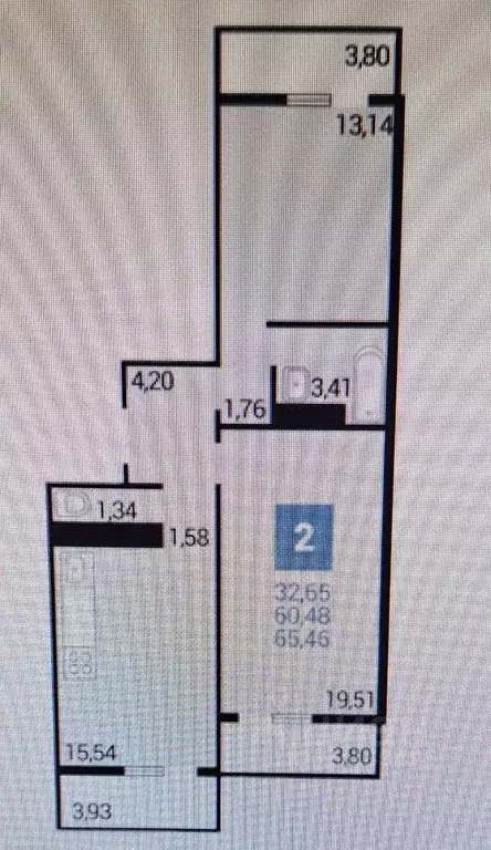 3-к кв. Краснодарский край, Анапа ул. Ленина, 233 (65.0 м) - Фото 2