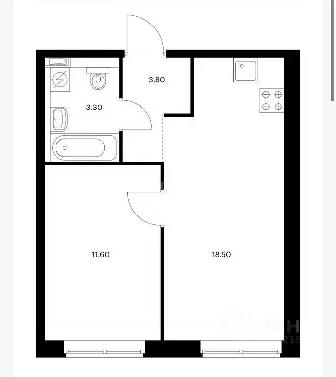 1-к кв. Москва Очаковское ш., 9А (37.2 м) - Фото 2