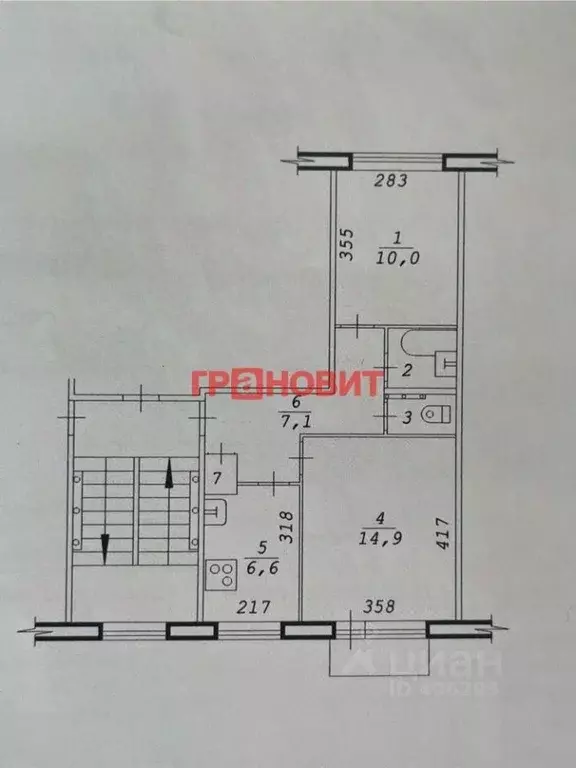 2-к кв. Новосибирская область, Новосибирск Универсальная ул., 4 (42.9 ... - Фото 1