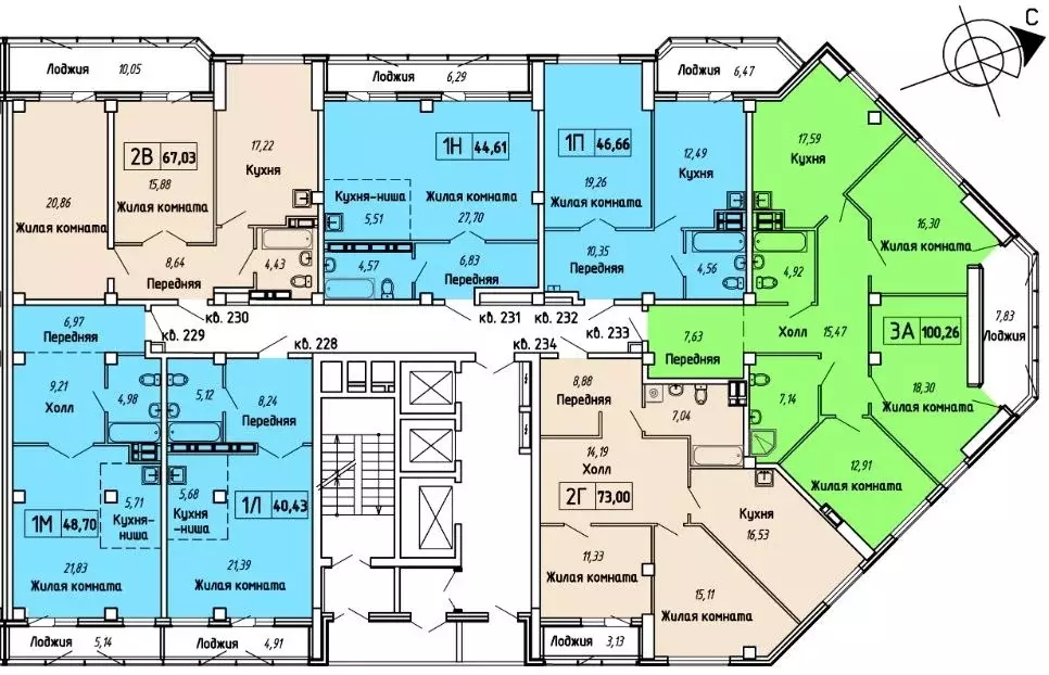 3-к кв. Приморский край, Владивосток Чайка мкр, Чайка жилой комплекс ... - Фото 1