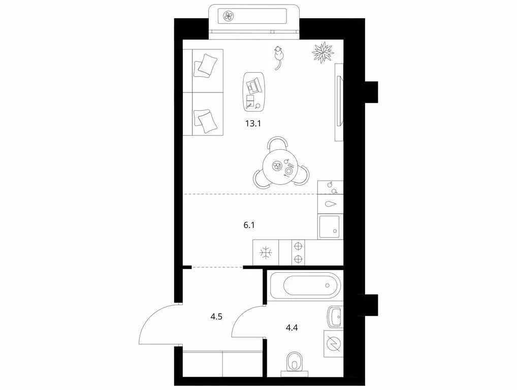 Квартира-студия: Казань, ЖК Сиберово (28.1 м) - Фото 0
