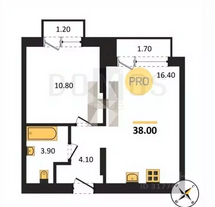 1-к кв. Свердловская область, Екатеринбург ул. Академика Ландау, 7Б ... - Фото 1