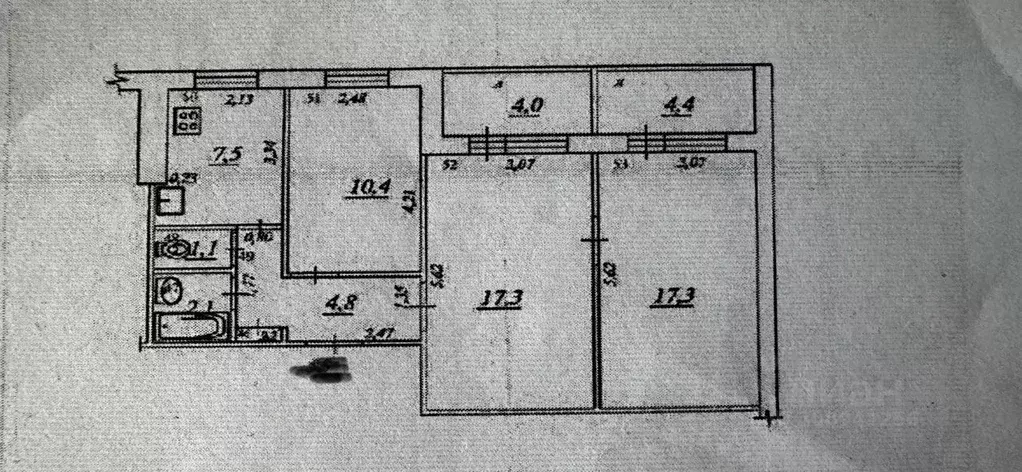 3-к кв. Самарская область, Самара Ташкентская ул., 152 (61.0 м) - Фото 1