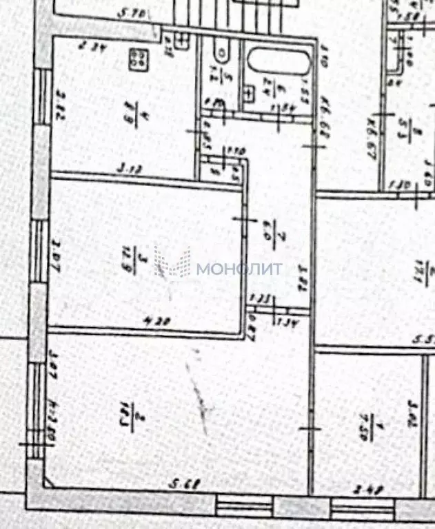 3-к. квартира, 57,8 м, 8/9 эт. - Фото 0