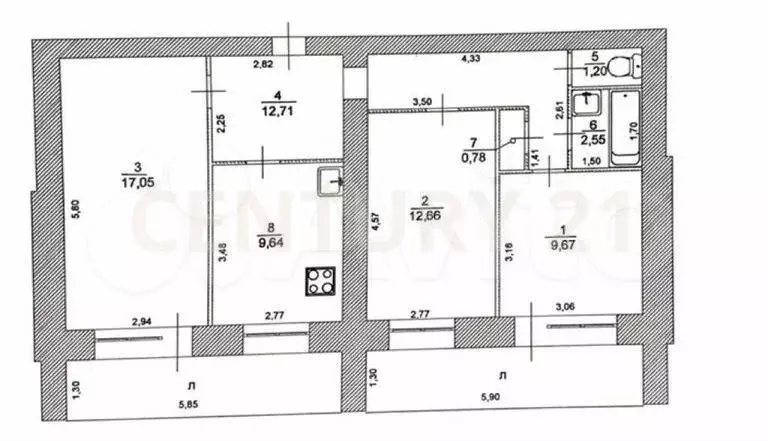 3-к. квартира, 67 м, 12/12 эт. - Фото 0