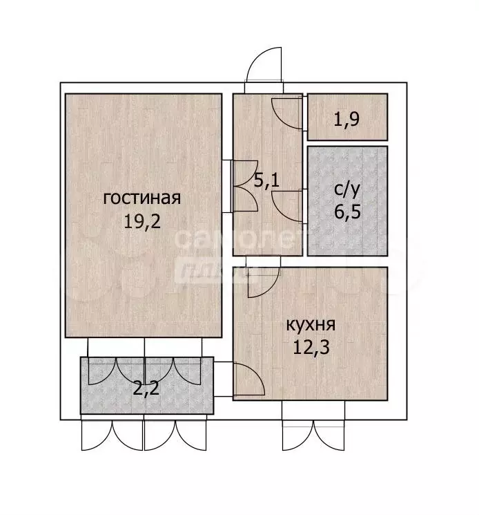 1-к. квартира, 45,2 м, 9/16 эт. - Фото 0