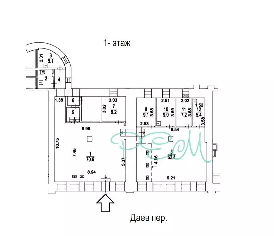 Помещение свободного назначения в Москва пер. Даев, 2 (190 м) - Фото 2