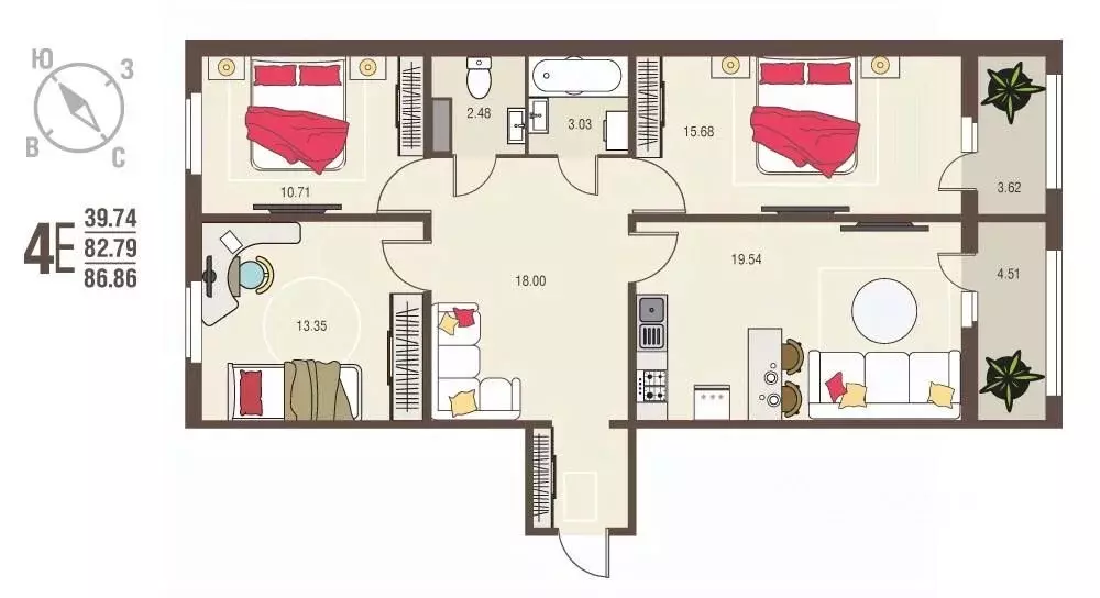 3-к кв. Воронежская область, с. Новая Усмань бул. Художников, 4 (86.86 ... - Фото 1