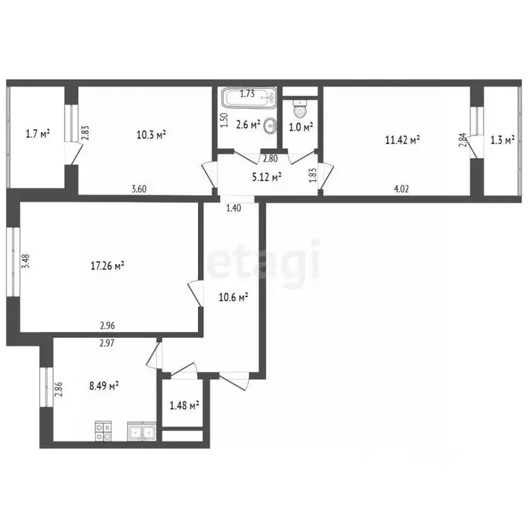 3-к кв. Мордовия, Саранск ул. Воинова, 32А (63.0 м) - Фото 2