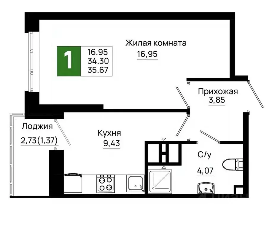 1-к кв. Ростовская область, Ростов-на-Дону Нефтекачка кв-л, Октябрь ... - Фото 0