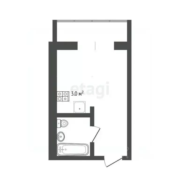 Студия Тюменская область, Тюмень ул. Новоселов, 113 (17.9 м) - Фото 1