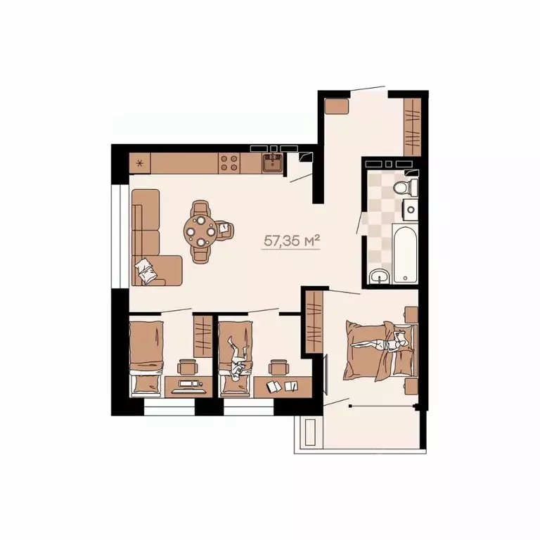 4-к кв. Приморский край, Владивосток ул. Баляева, 49 (55.28 м) - Фото 1