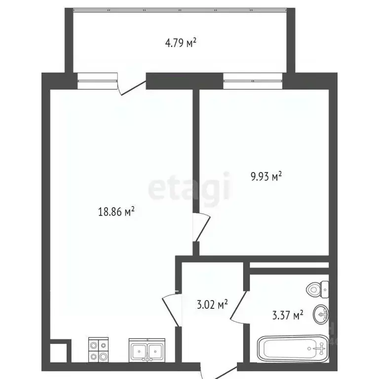 1-к кв. Тюменская область, Тюмень ул. Тимофея Чаркова, 79к1 (34.6 м) - Фото 1