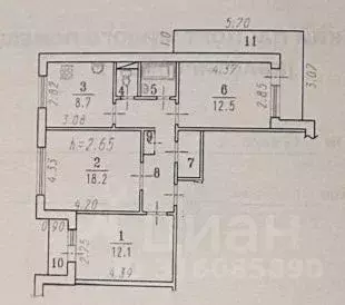 3-к кв. Омская область, Омск ул. Конева, 12/2 (68.5 м) - Фото 1