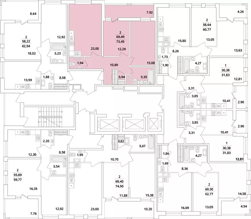2-к кв. Санкт-Петербург Кубинская ул., 82к3с1 (73.7 м) - Фото 1