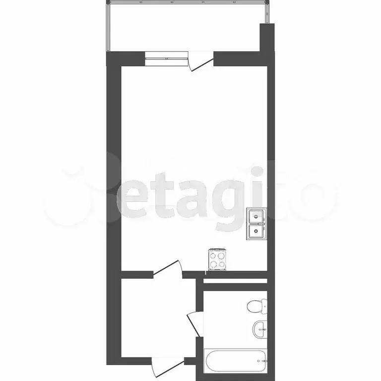 Квартира-студия, 29,8 м, 9/9 эт. - Фото 0