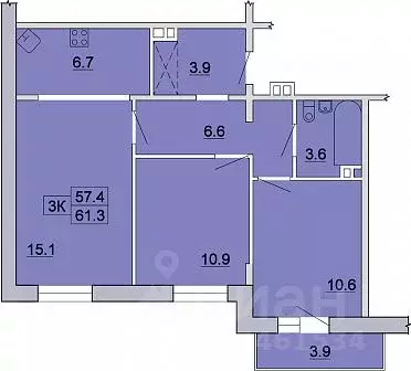 3-к кв. Иркутская область, Иркутск Ново-Ленино мкр, Территория 1-й ... - Фото 0