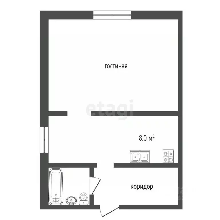 1-к кв. Крым, Ялта ул. Кирова, 57 (30.0 м) - Фото 2