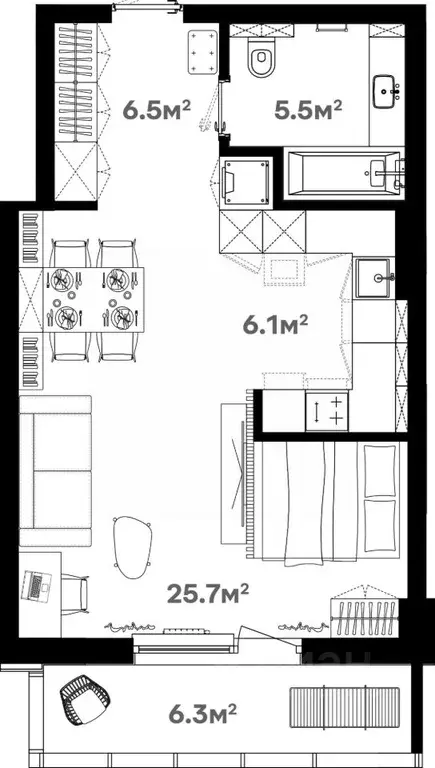 1-к кв. Московская область, Щелково Советская ул., 60 (46.4 м) - Фото 0