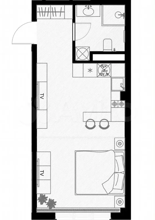 1-к. квартира, 32,7 м, 7/7 эт. - Фото 0