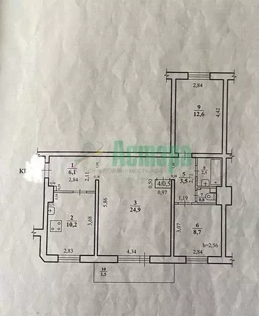 3-к. квартира, 69,8 м, 4/5 эт. - Фото 0