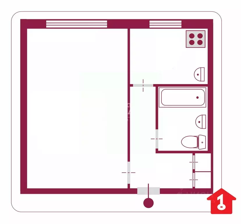 1-к кв. Омская область, Омск просп. Королева, 10А (30.0 м) - Фото 2