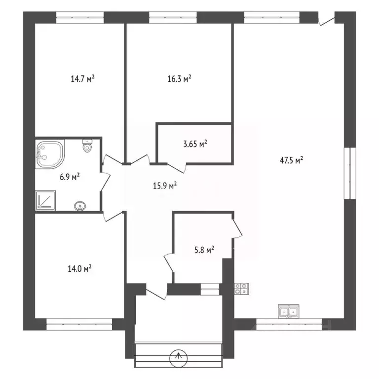 Дом в Татарстан, Тукаевский район, д. Азьмушкино  (129 м) - Фото 2