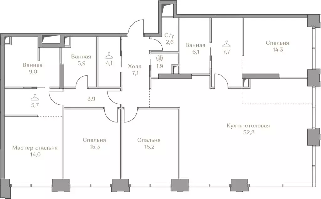 4-комнатная квартира: Москва, жилой комплекс Коллекция Лужники (165 м) - Фото 0