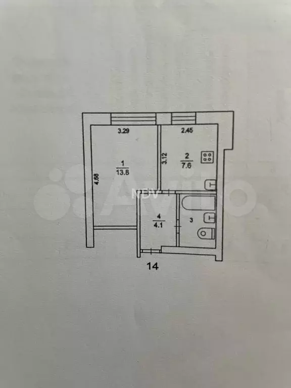 1-к. квартира, 29,1 м, 5/5 эт. - Фото 0