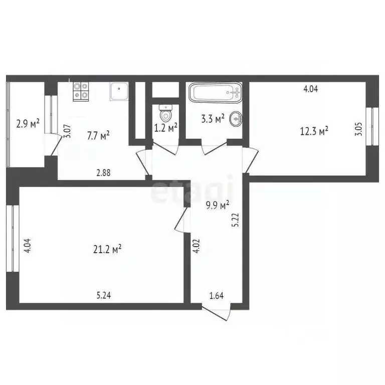 2-к кв. Ростовская область, Ростов-на-Дону ул. Петренко, 20 (63.5 м) - Фото 1