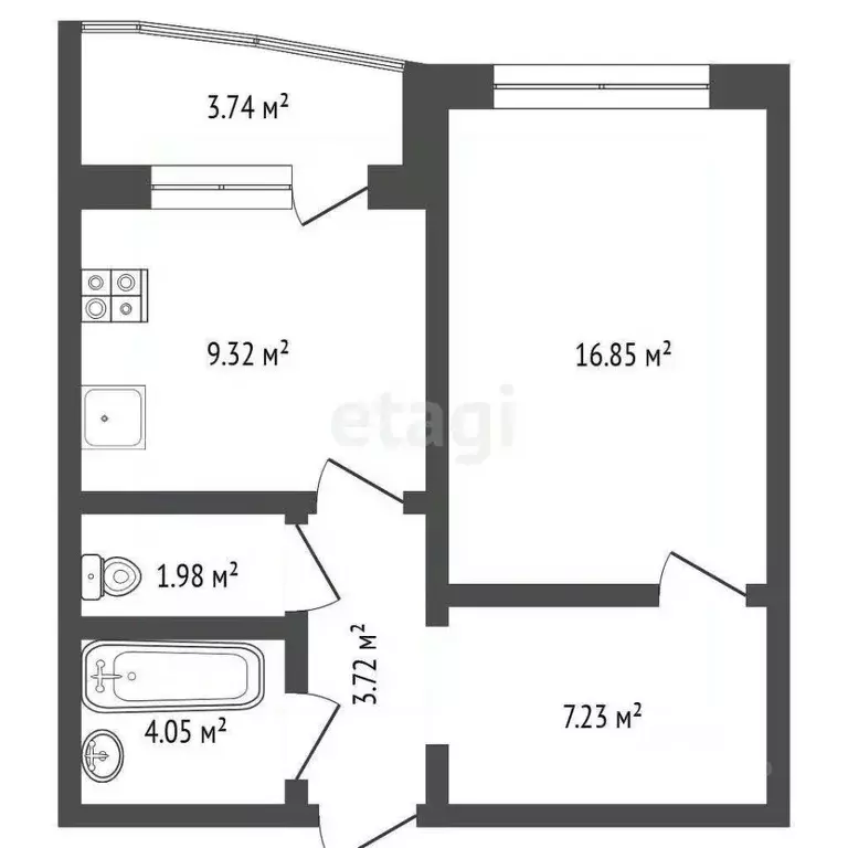 1-к кв. Тюменская область, Тюмень Широтная ул., 192к1 (43.3 м) - Фото 0