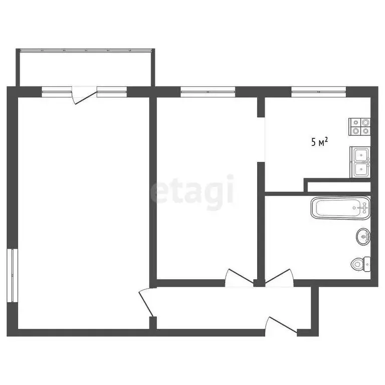 2-комнатная квартира: Гатчина, улица Крупской, 6 (42.9 м) - Фото 1