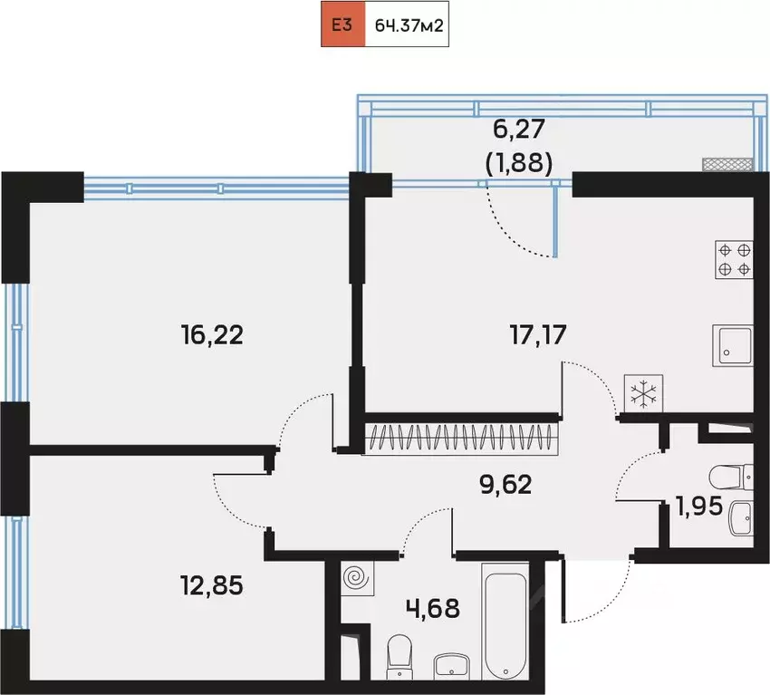 2-к кв. Санкт-Петербург 7-я Васильевского острова линия, 84 (64.37 м) - Фото 0