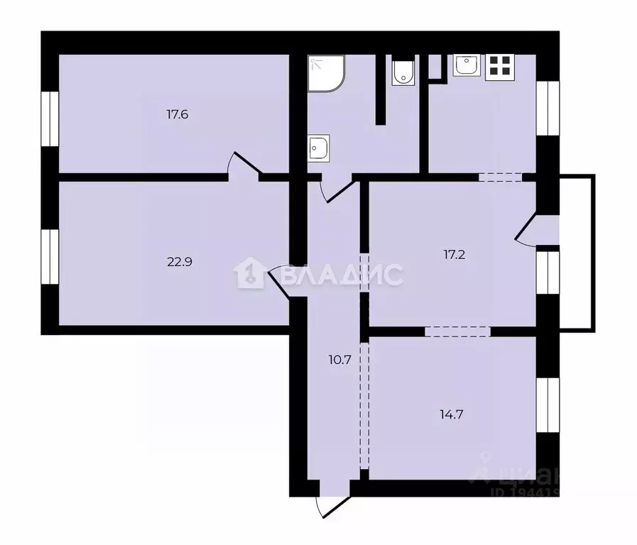 3-к кв. Москва Каширское ш., 5К1 (101.0 м) - Фото 2