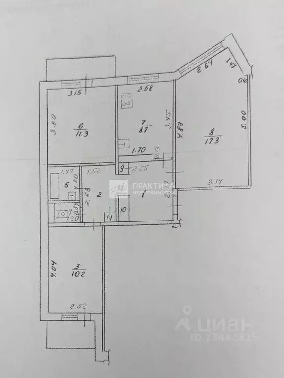 3-к кв. Липецкая область, Липецк 15-й мкр, 25 (62.2 м) - Фото 1