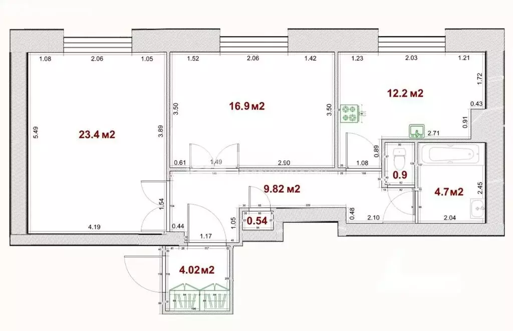 2-комнатная квартира: Москва, улица Земляной Вал, 2 (69.2 м) - Фото 1
